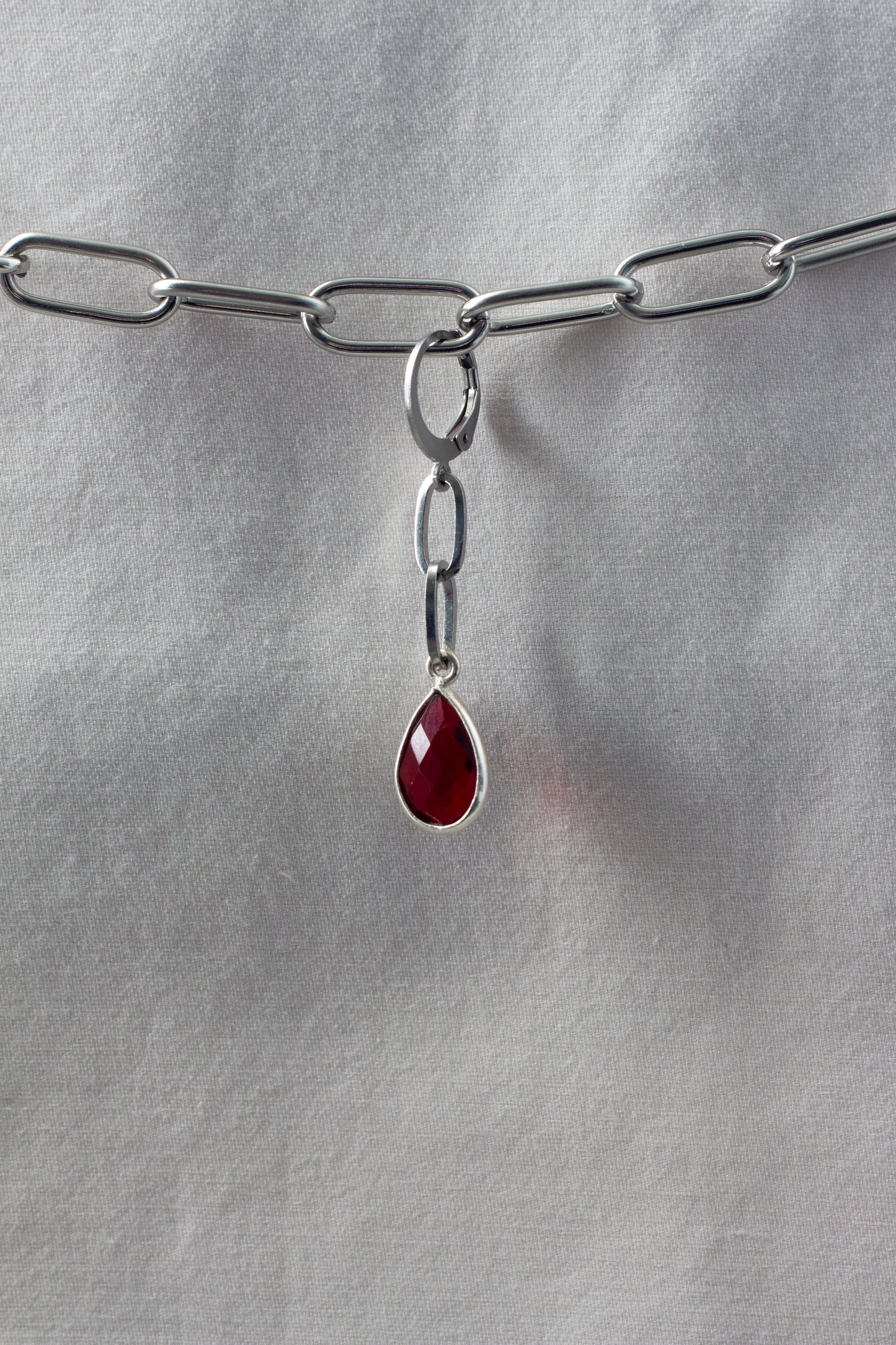 Garnet Chain Earrings